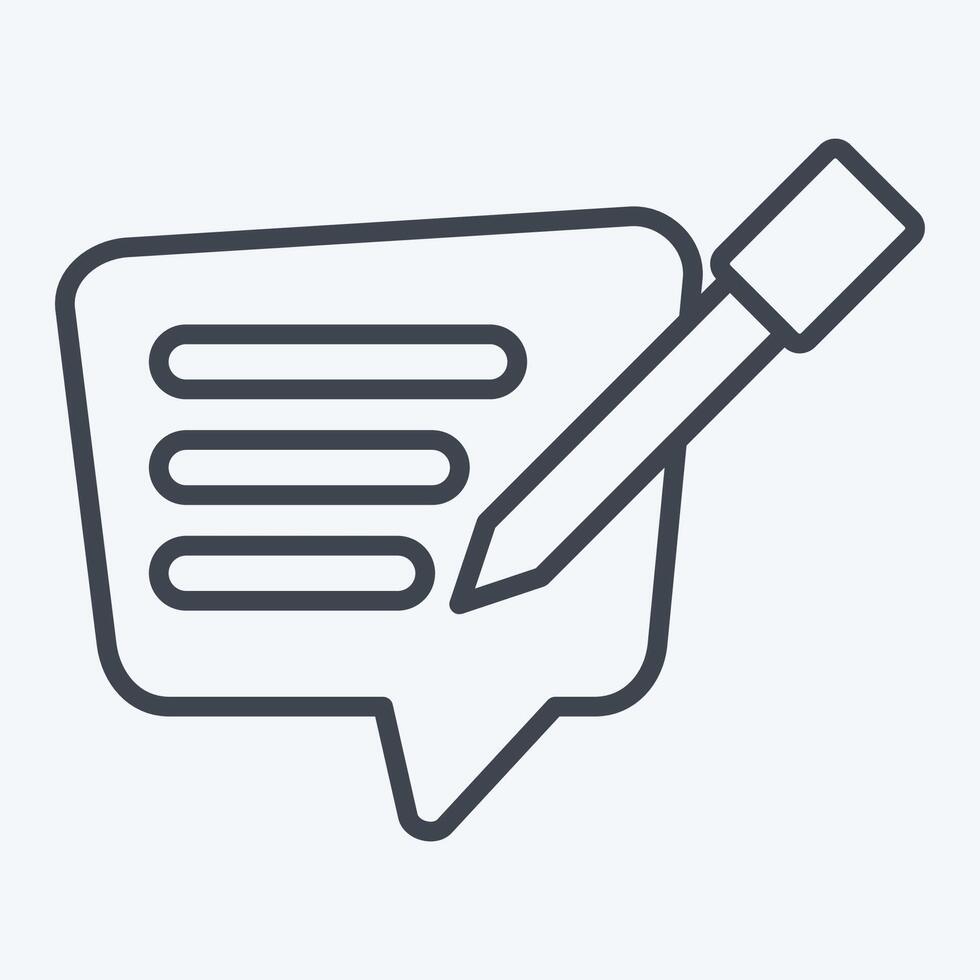 Icon Text Message. related to Speech symbol. line style. design editable vector