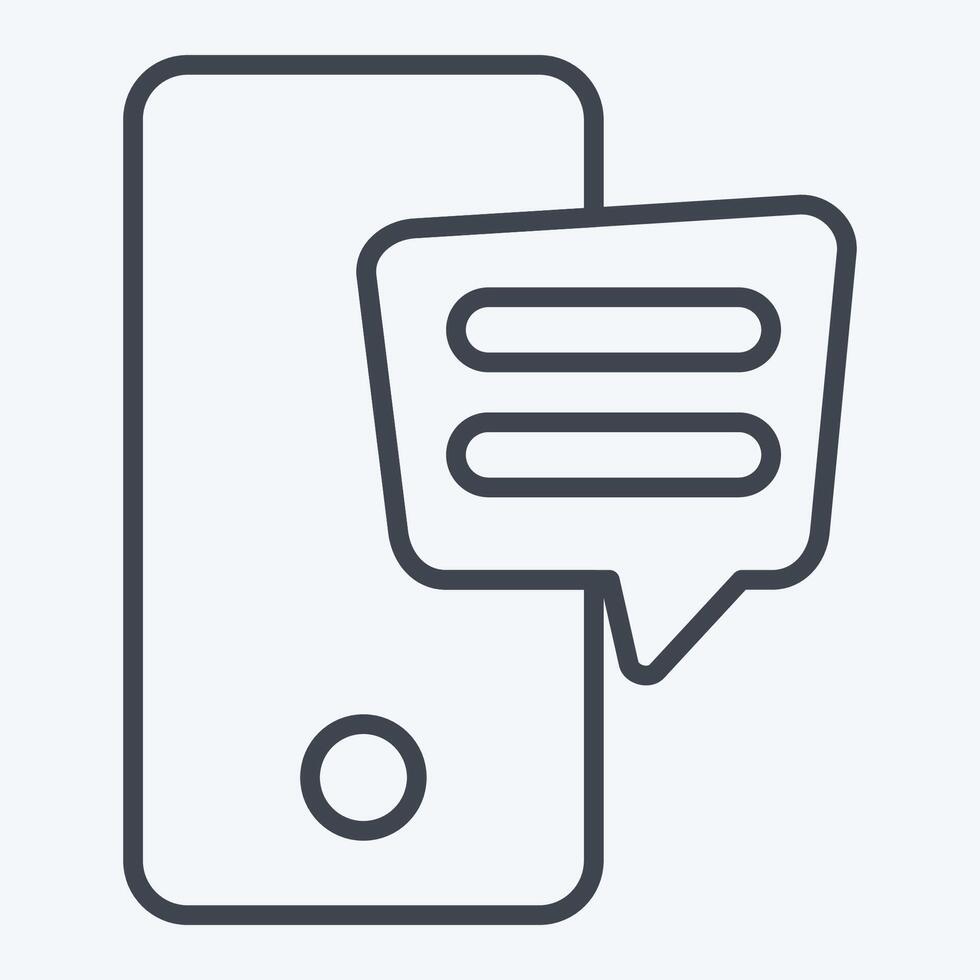 Icon SMS. related to Speech symbol. line style. design editable vector