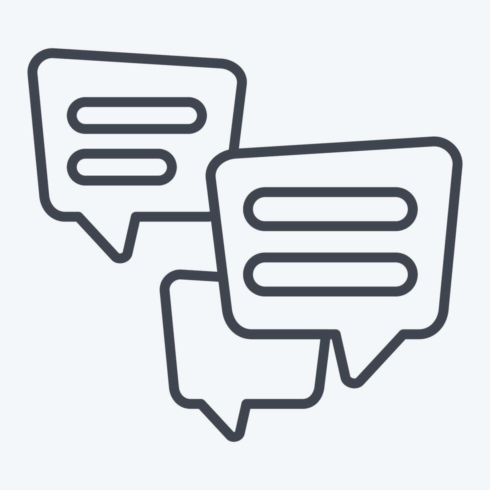 Icon Multiple Chat. related to Speech symbol. line style. design editable vector