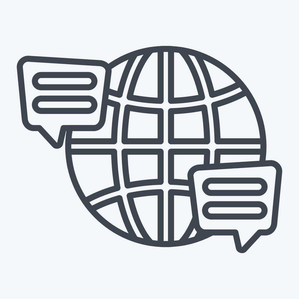 Icon Language. related to Speech symbol. line style. design editable vector