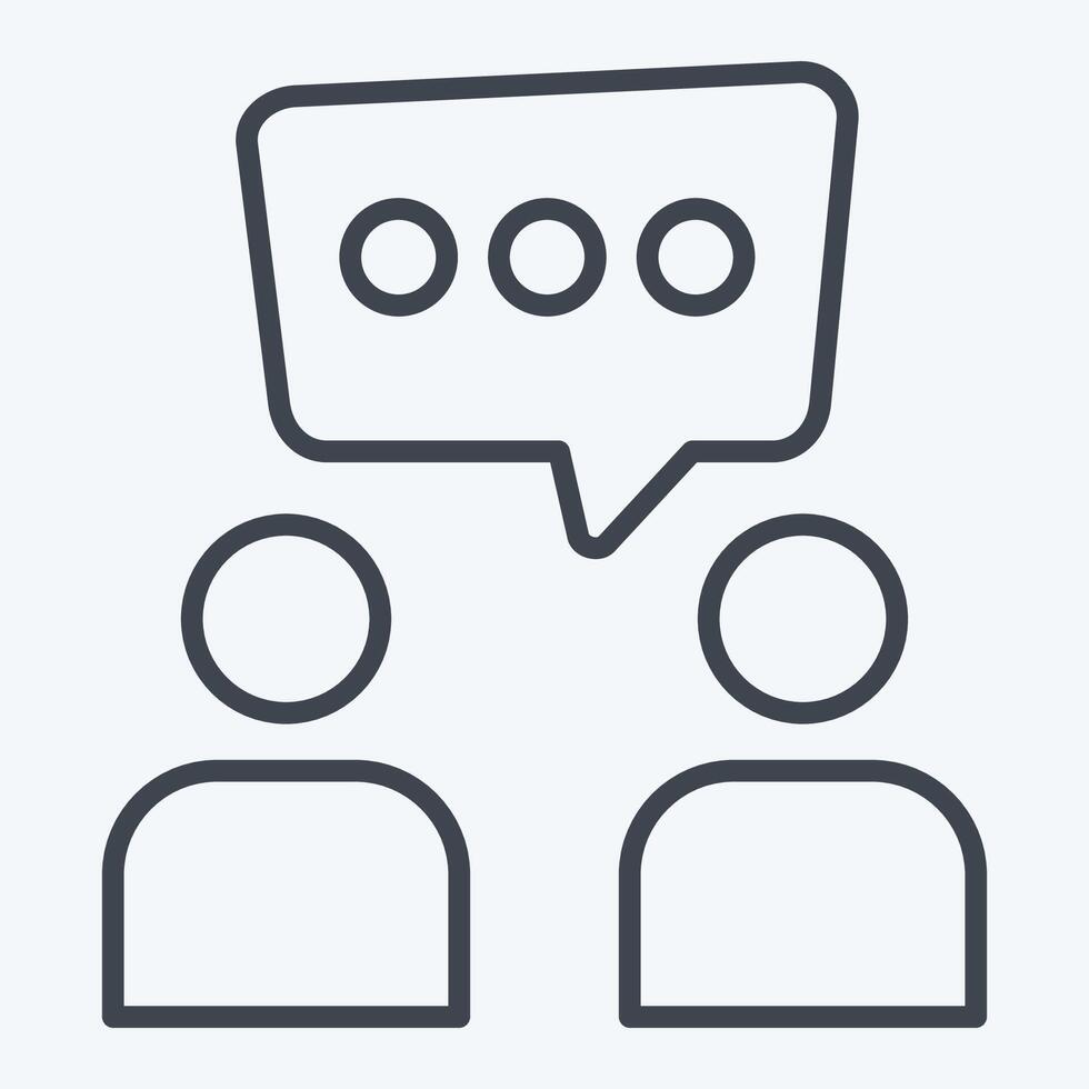 Icon Discussion. related to Speech symbol. line style. design editable vector