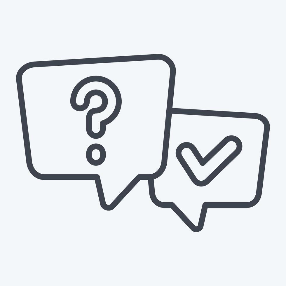 Icon FAQ. related to Speech symbol. line style. design editable vector