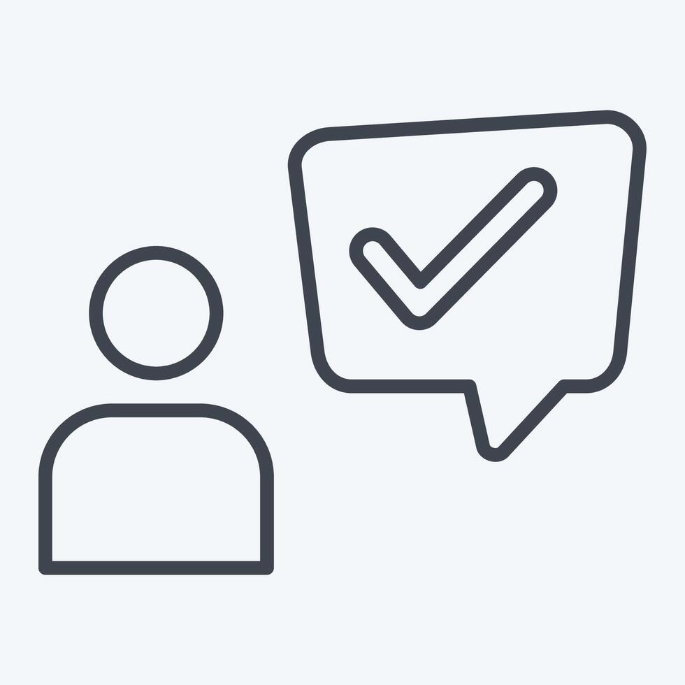 Icon Customer Experience. related to Speech symbol. line style. design editable vector