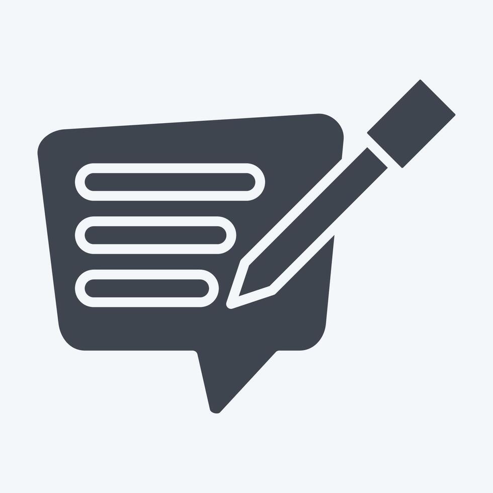 Icon Text Message. related to Speech symbol. glyph style. design editable vector