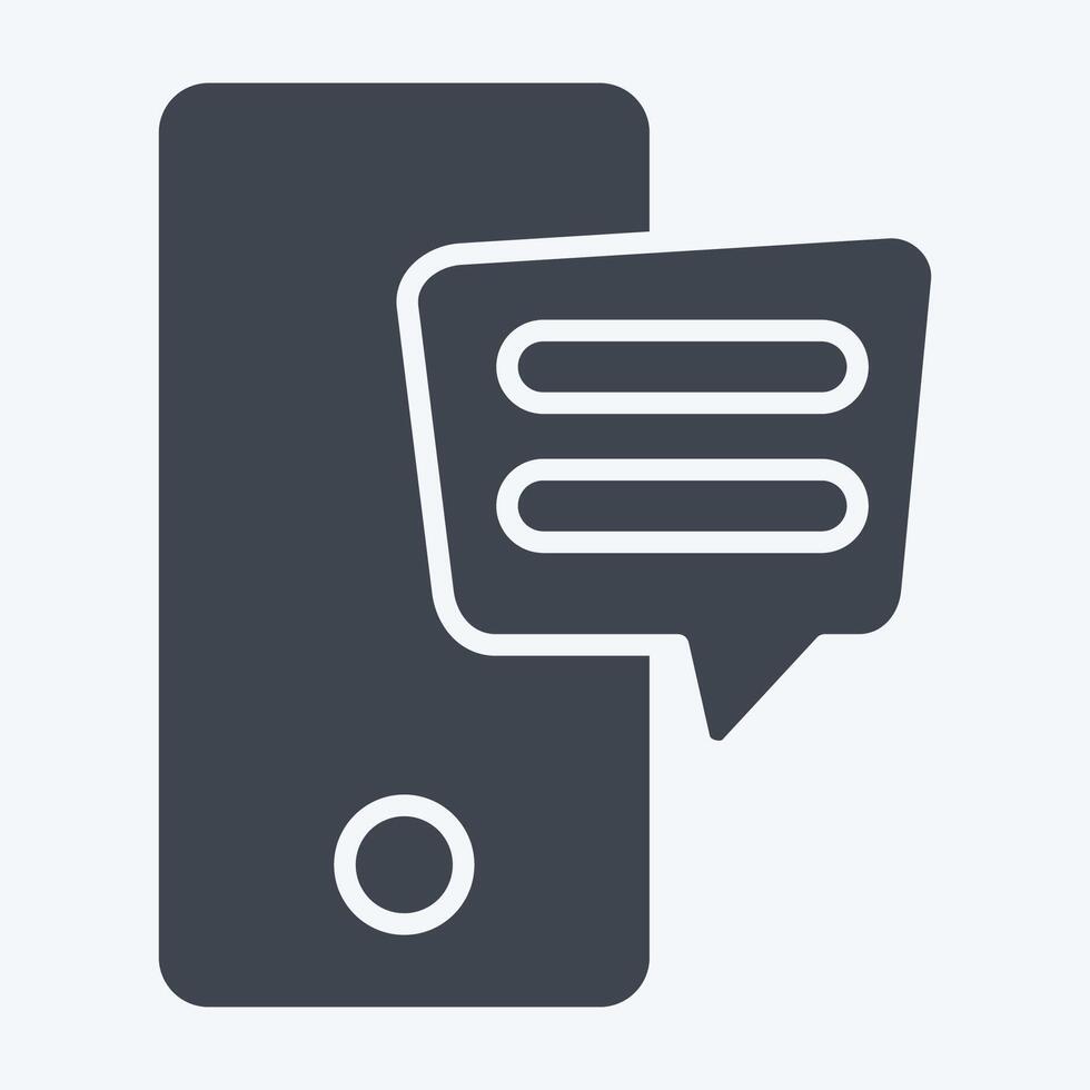 Icon SMS. related to Speech symbol. glyph style. design editable vector