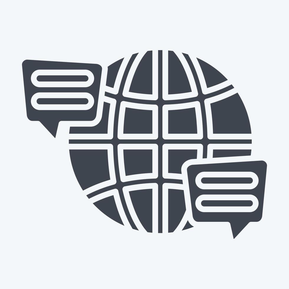 Icon Language. related to Speech symbol. glyph style. design editable vector