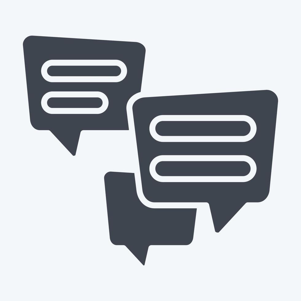 Icon Multiple Chat. related to Speech symbol. glyph style. design editable vector