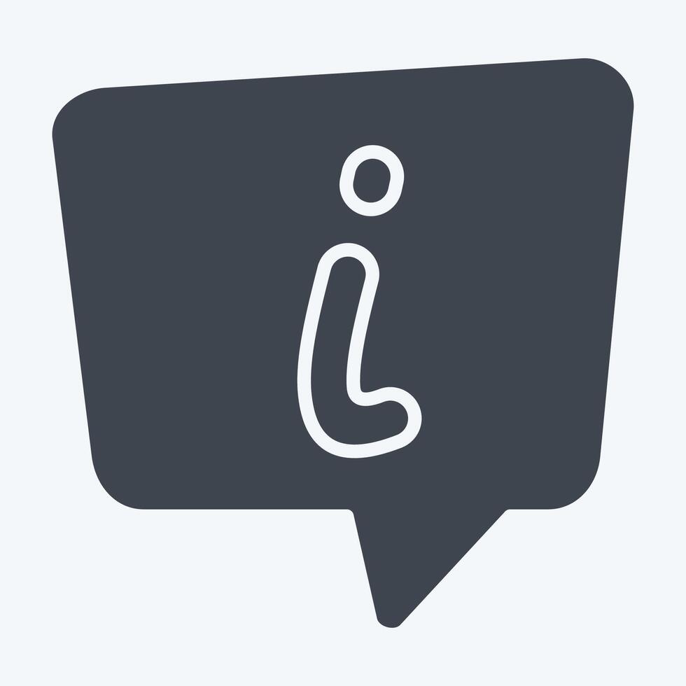 Icon Info. related to Speech symbol. glyph style. design editable vector