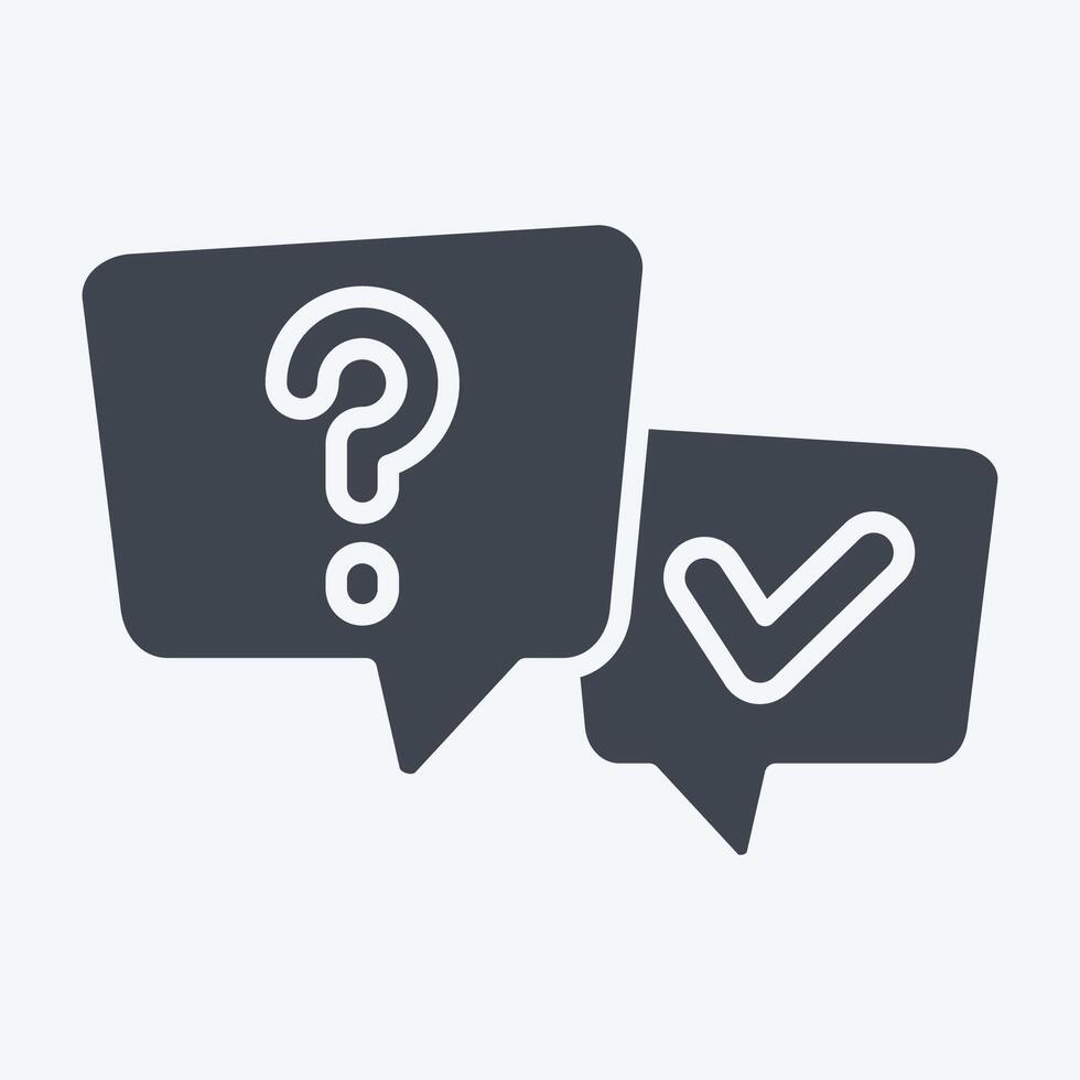 Icon FAQ. related to Speech symbol. glyph style. design editable vector