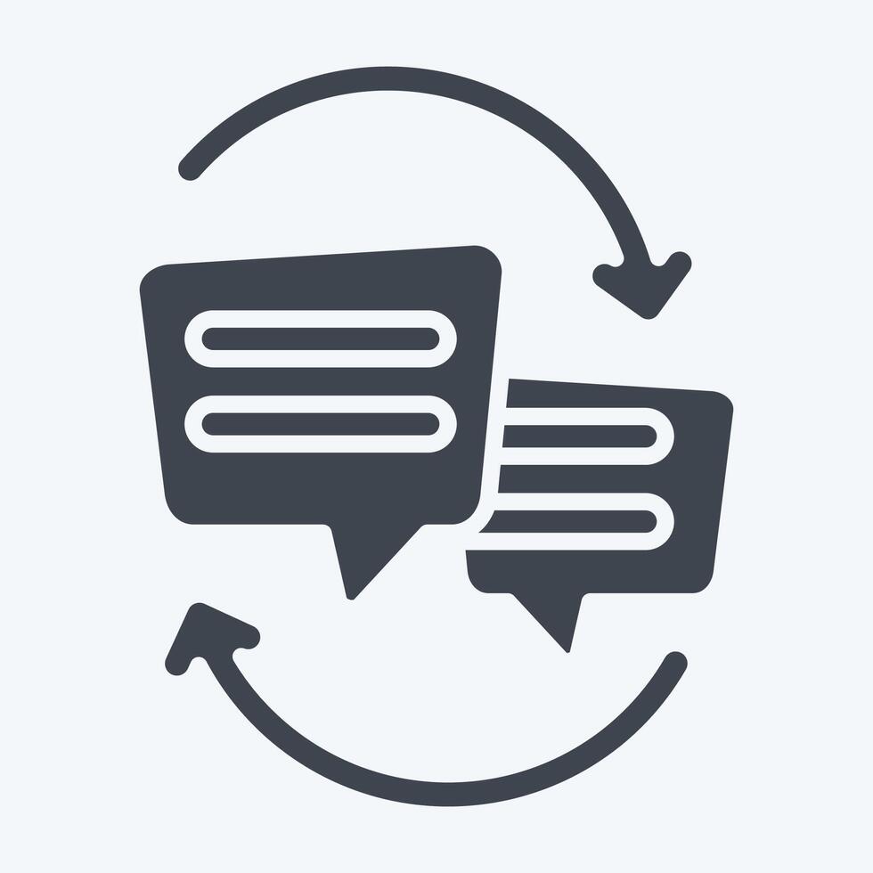 Icon Exchanging Opinions. related to Speech symbol. glyph style. design editable vector