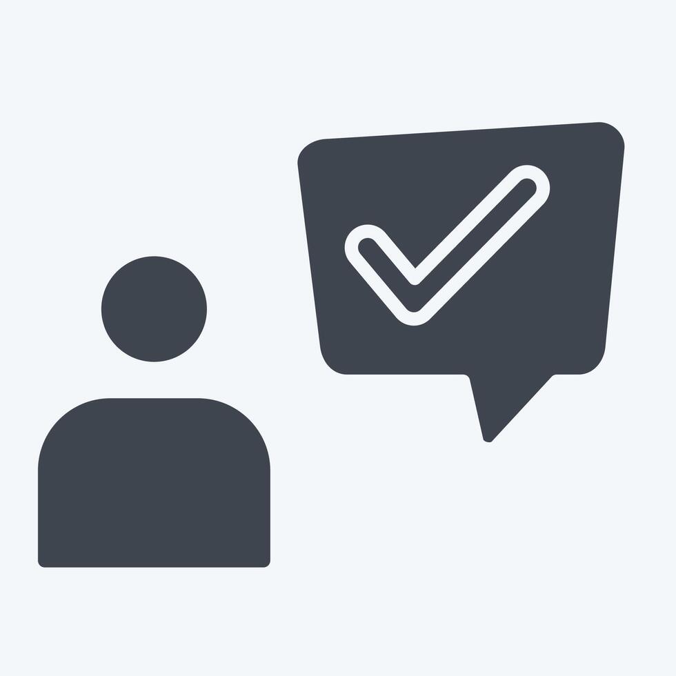 Icon Customer Experience. related to Speech symbol. glyph style. design editable vector