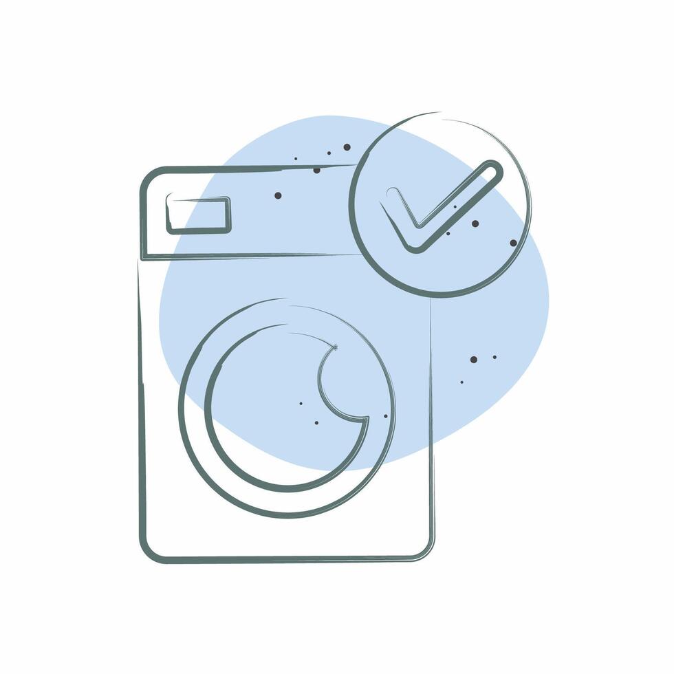 Icon Washing Machine. related to Bedding symbol. Color Spot Style. design editable vector