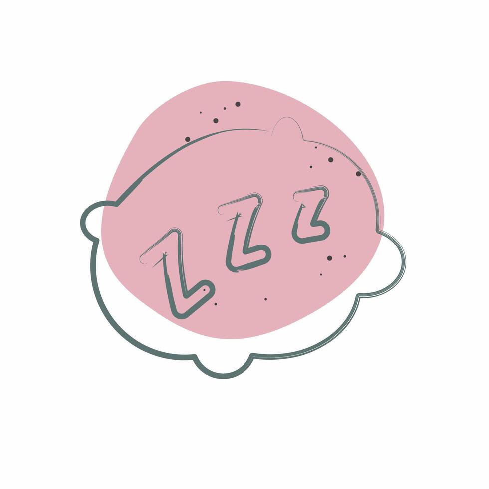 Icon Pillow. related to Bedding symbol. Color Spot Style. design editable vector