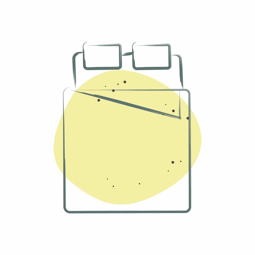 Icon Bed 2. related to Bedding symbol. Color Spot Style. design editable vector