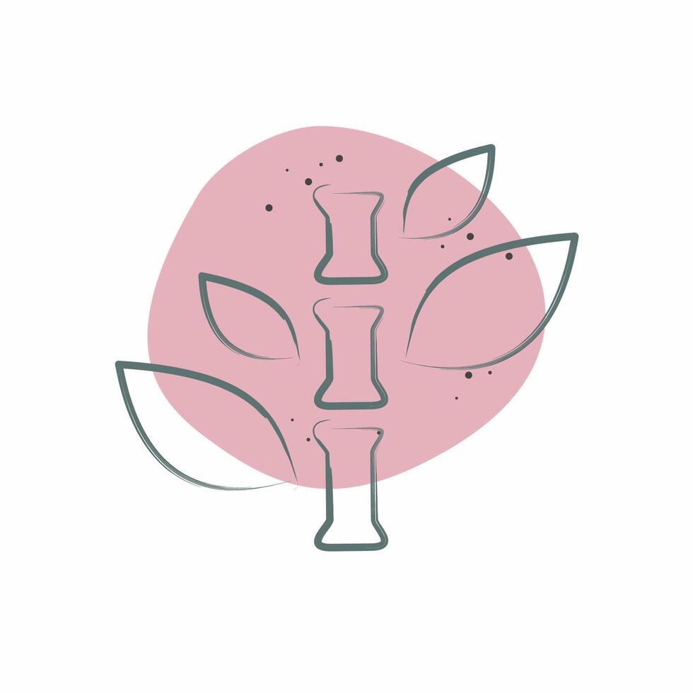 Icon Bamboo. related to Bedding symbol. Color Spot Style. design editable vector