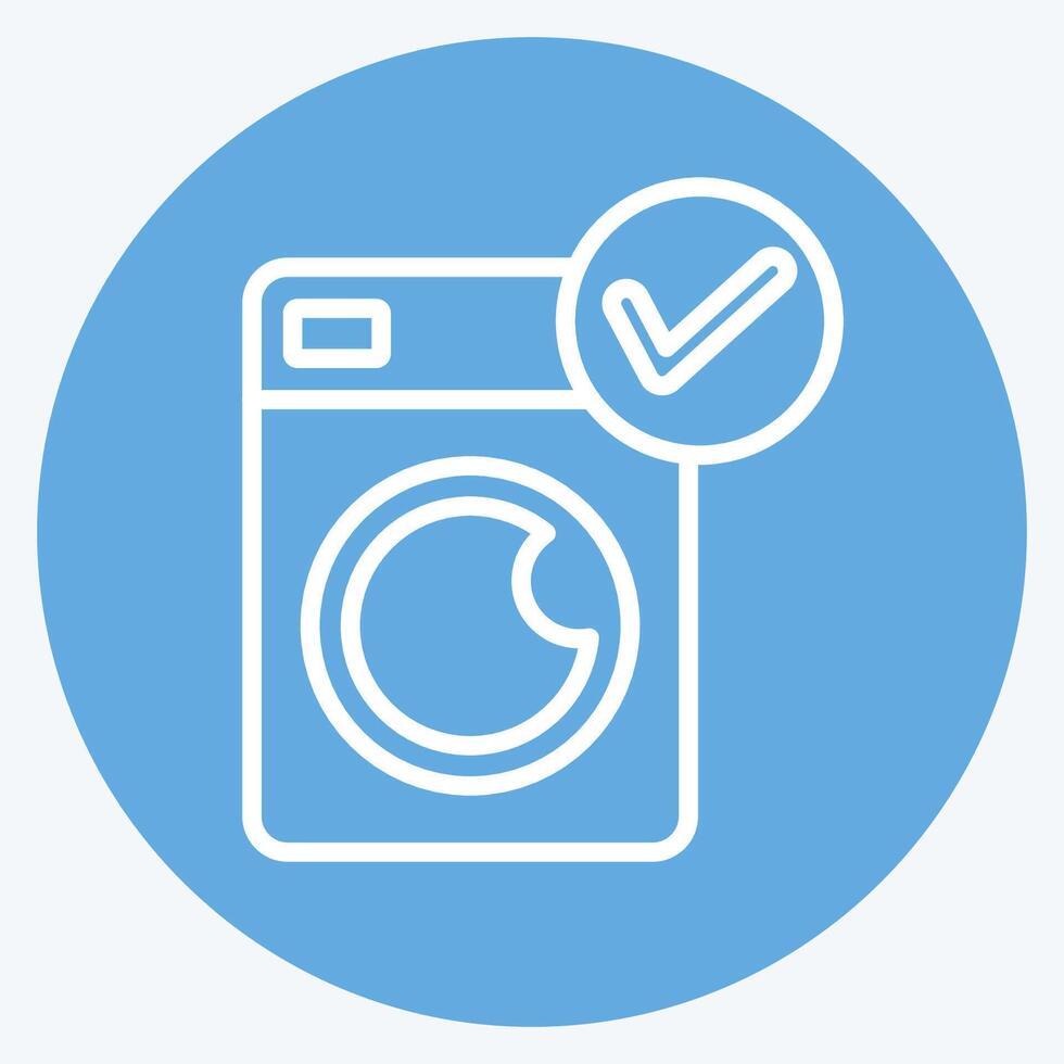 Icon Washing Machine. related to Bedding symbol. blue eyes style. design editable vector