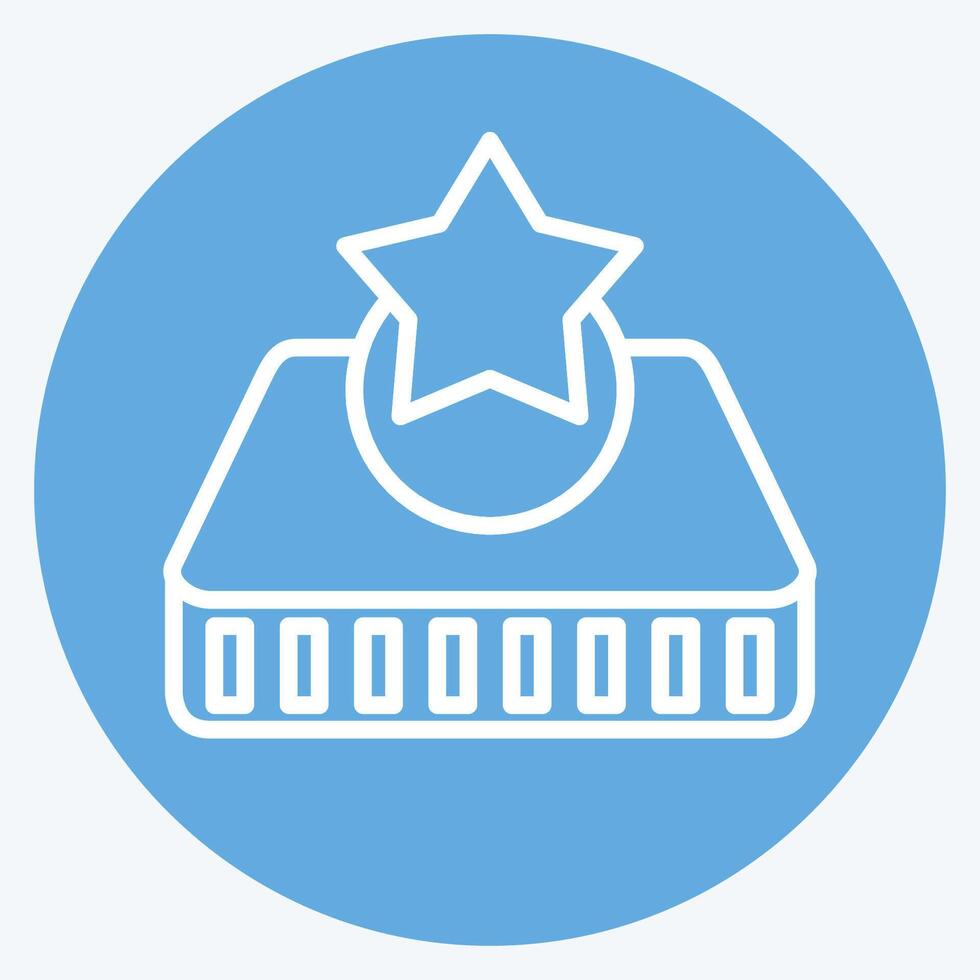 Icon Mattress 2. related to Bedding symbol. blue eyes style. design editable vector