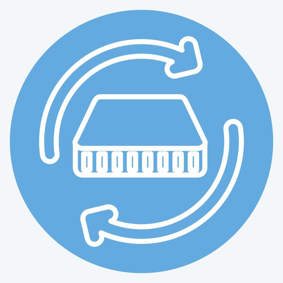 Icon Mattress 3. related to Bedding symbol. blue eyes style. design editable vector