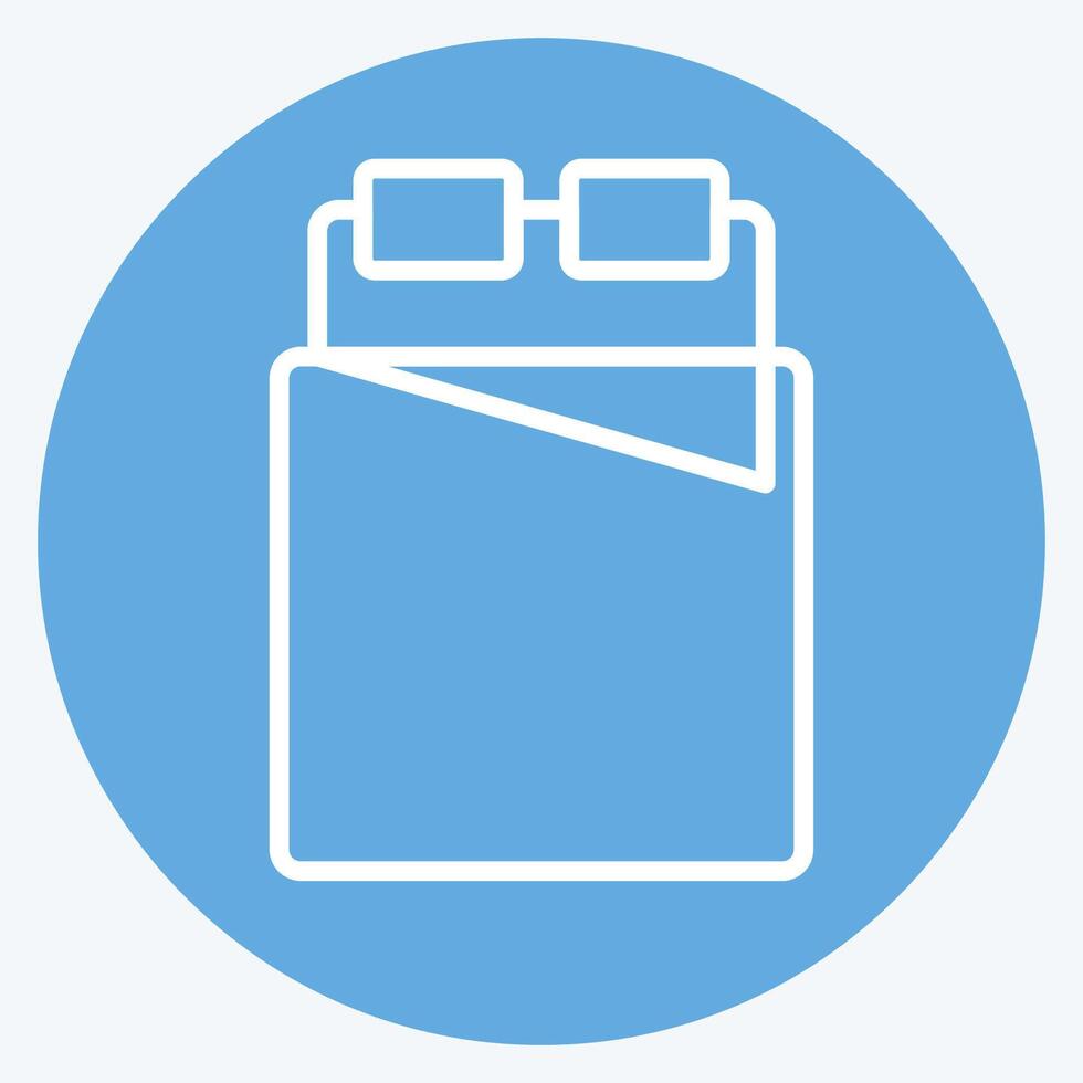 Icon Bed 2. related to Bedding symbol. blue eyes style. design editable vector