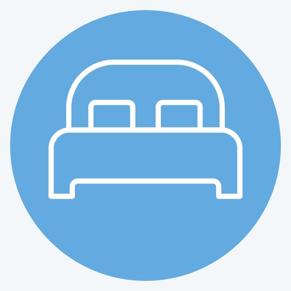 Icon Bed 3. related to Bedding symbol. blue eyes style. design editable vector