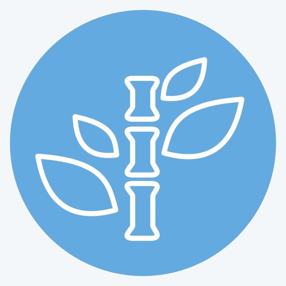 Icon Bamboo. related to Bedding symbol. blue eyes style. design editable vector