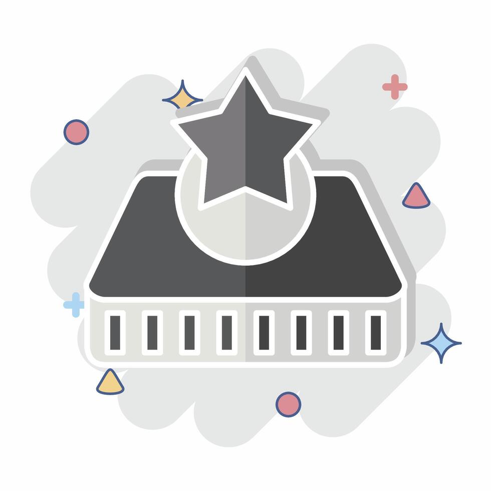 Icon Mattress 2. related to Bedding symbol. comic style. design editable vector