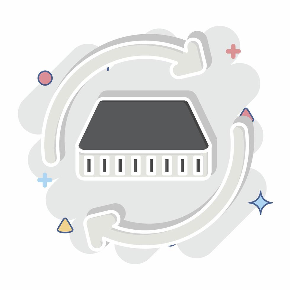 Icon Mattress 3. related to Bedding symbol. comic style. design editable vector