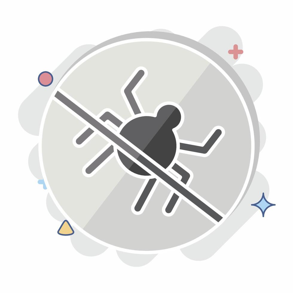 Icon No Bugs. related to Bedding symbol. comic style. design editable vector