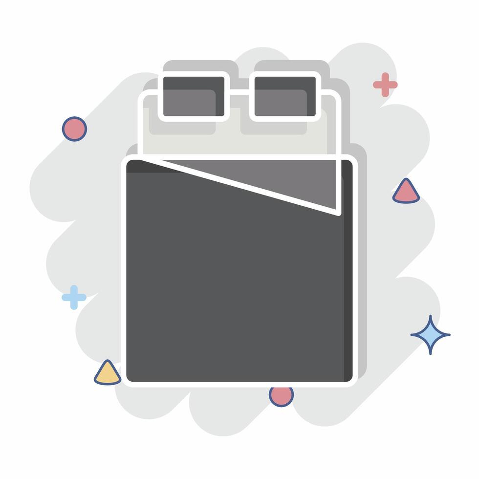 Icon Bed 2. related to Bedding symbol. comic style. design editable vector