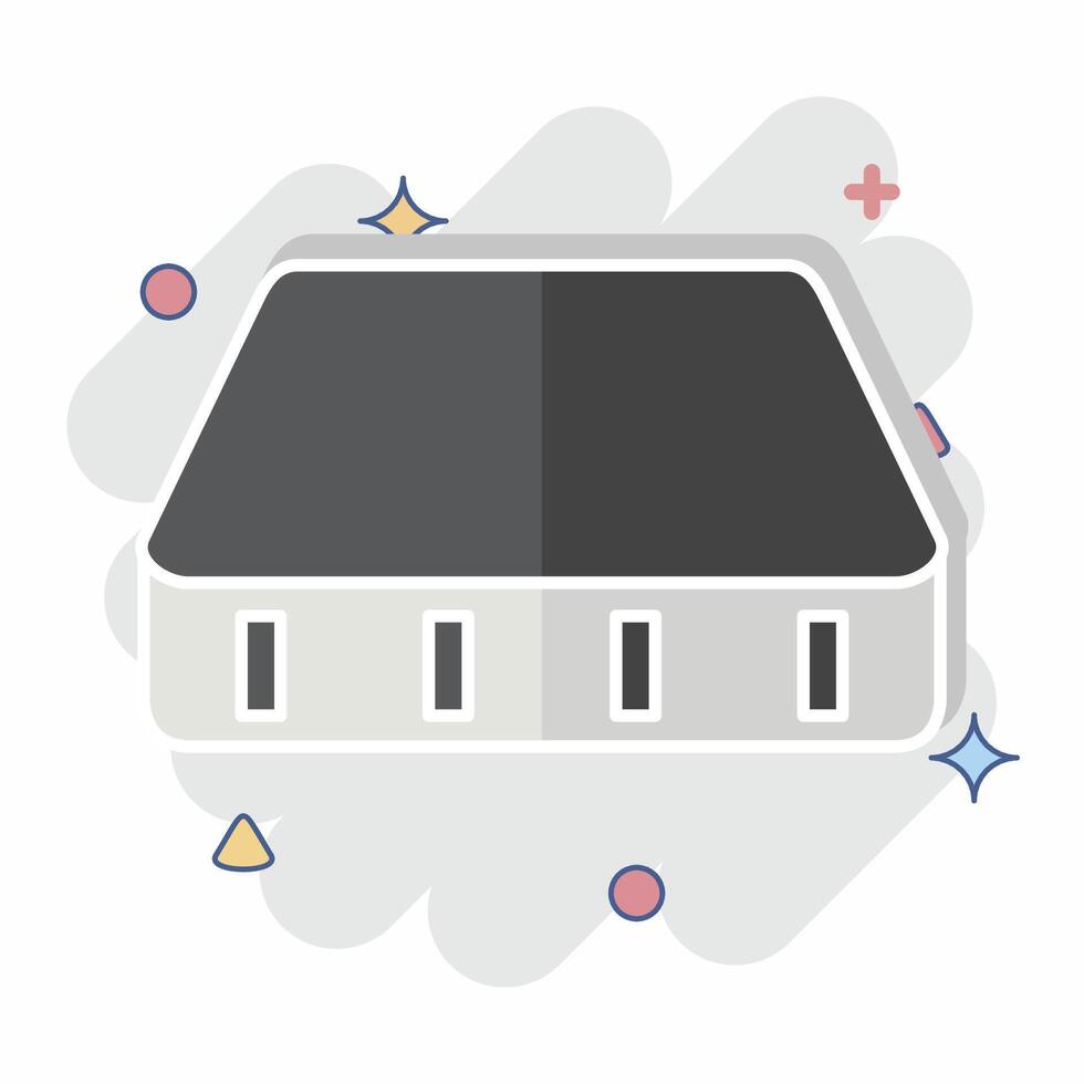 Icon Mattress. related to Bedding symbol. comic style. design editable vector