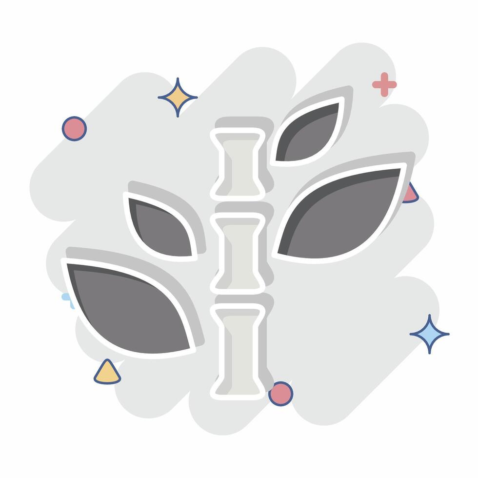 Icon Bamboo. related to Bedding symbol. comic style. design editable vector