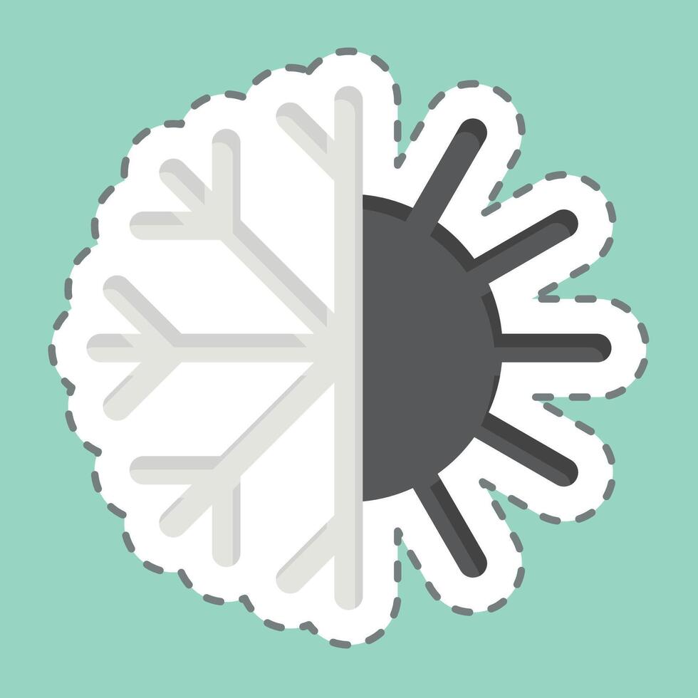 Sticker line cut Thermoregulation. related to Bedding symbol. design editable vector