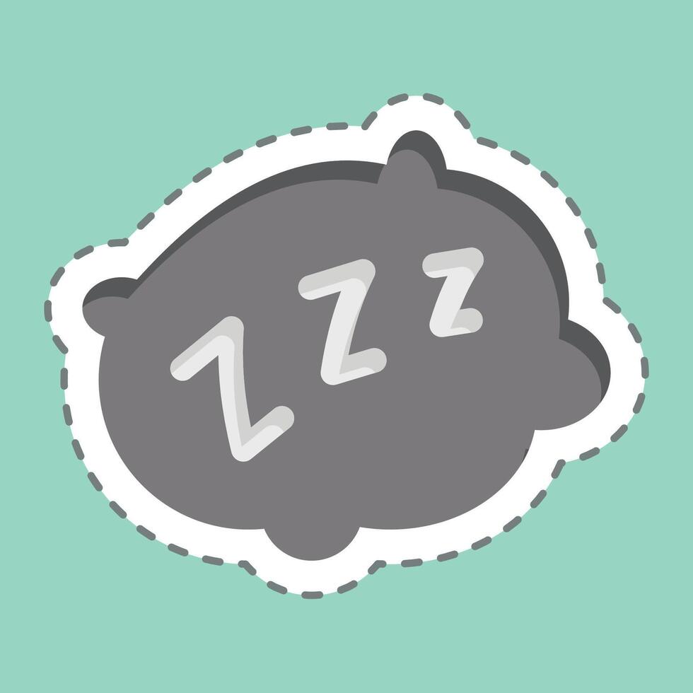 Sticker line cut Pillow. related to Bedding symbol. design editable vector
