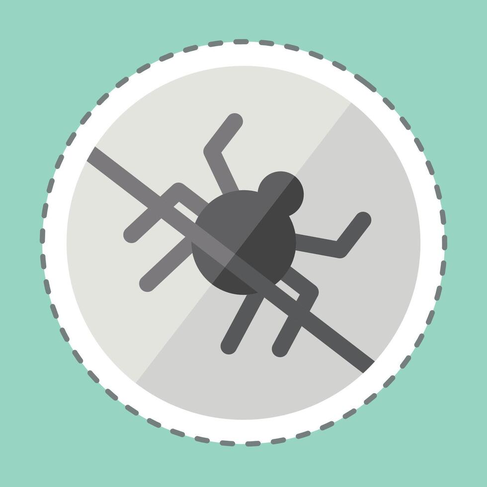 Sticker line cut No Bugs. related to Bedding symbol. design editable vector