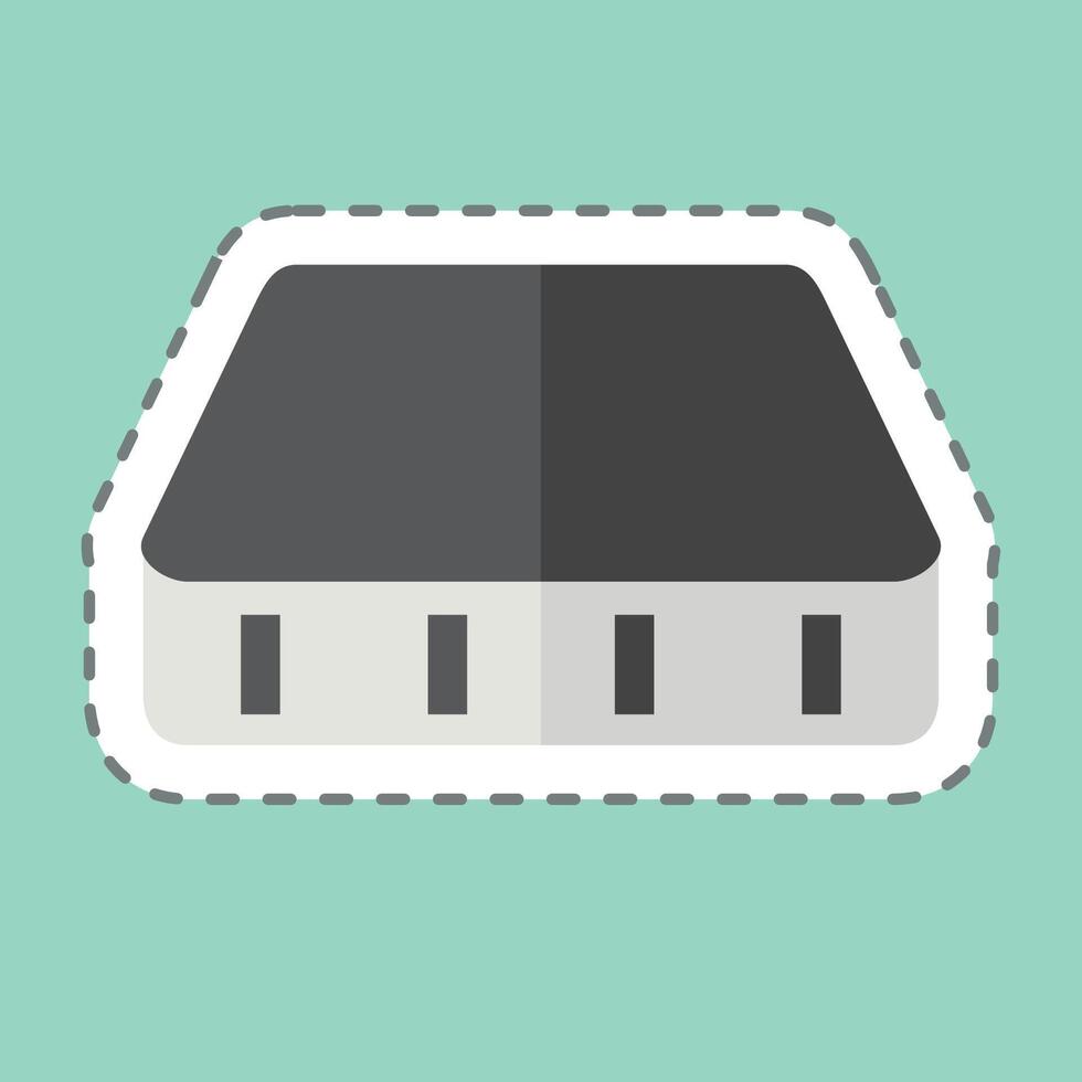 Sticker line cut Mattress. related to Bedding symbol. design editable vector