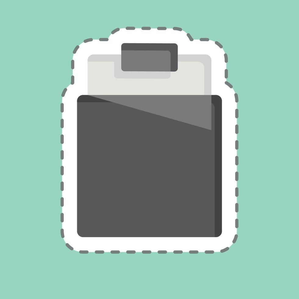 Sticker line cut Bed. related to Bedding symbol. design editable vector