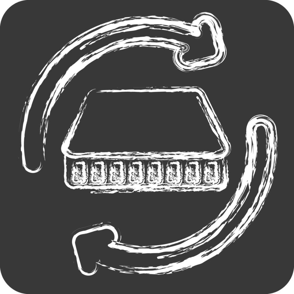 Icon Mattress 3. related to Bedding symbol. chalk Style. design editable vector
