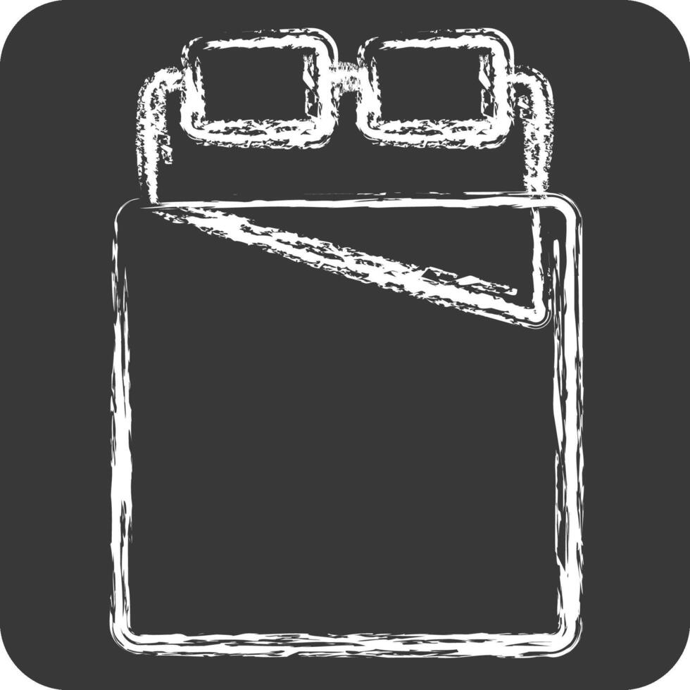 Icon Bed 2. related to Bedding symbol. chalk Style. design editable vector