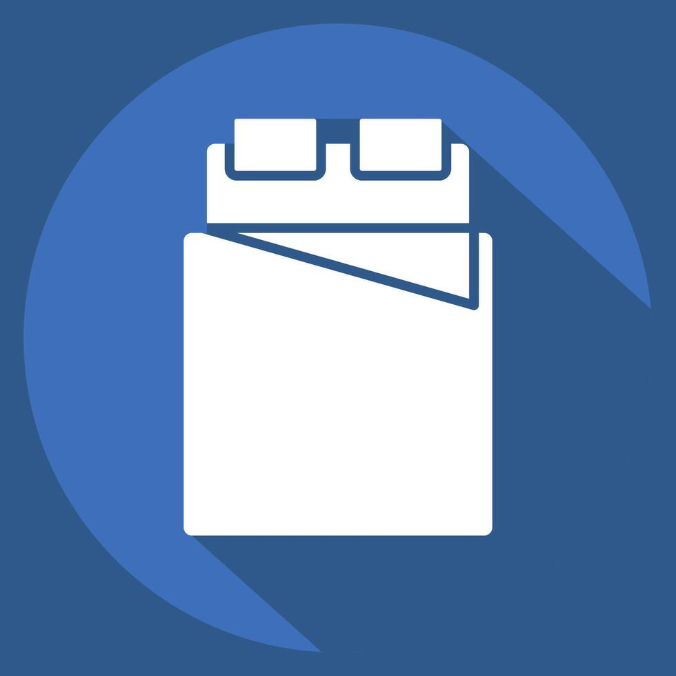 Icon Bed 2. related to Bedding symbol. long shadow style. design editable vector