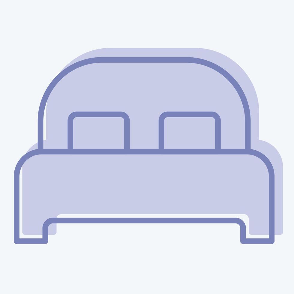 Icon Bed 3. related to Bedding symbol. two tone style. design editable vector
