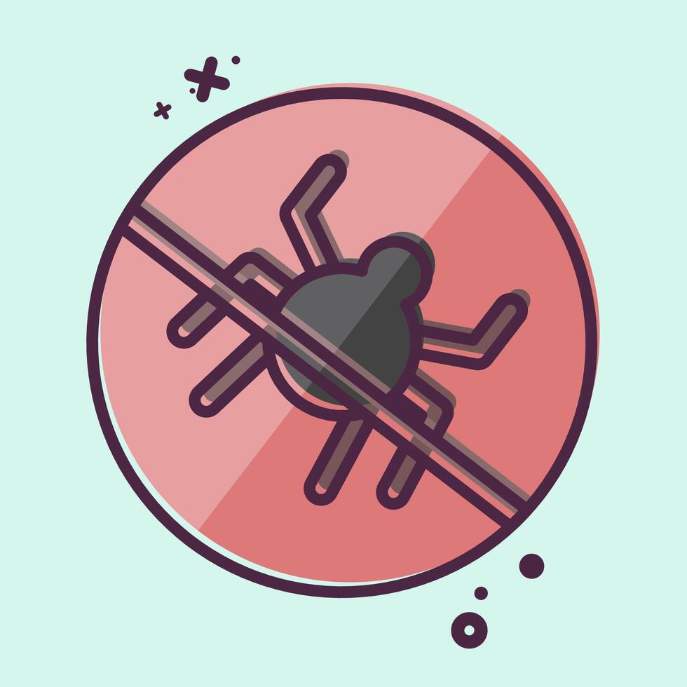 Icon No Bugs. related to Bedding symbol. MBE style. design editable vector
