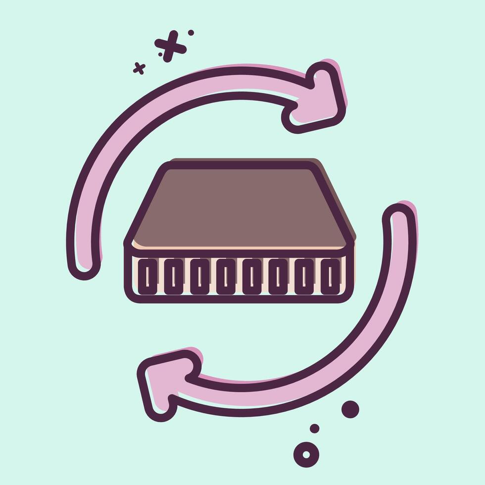 Icon Mattress 3. related to Bedding symbol. MBE style. design editable vector
