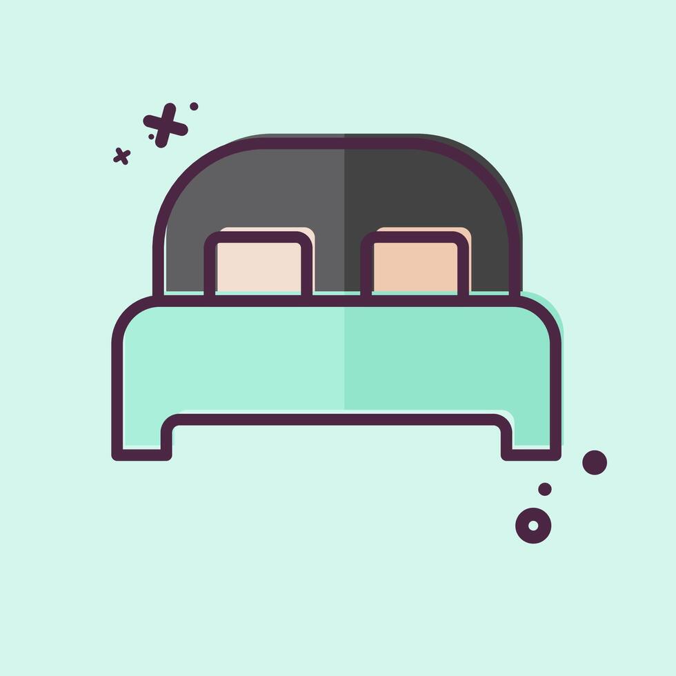 Icon Bed 3. related to Bedding symbol. MBE style. design editable vector