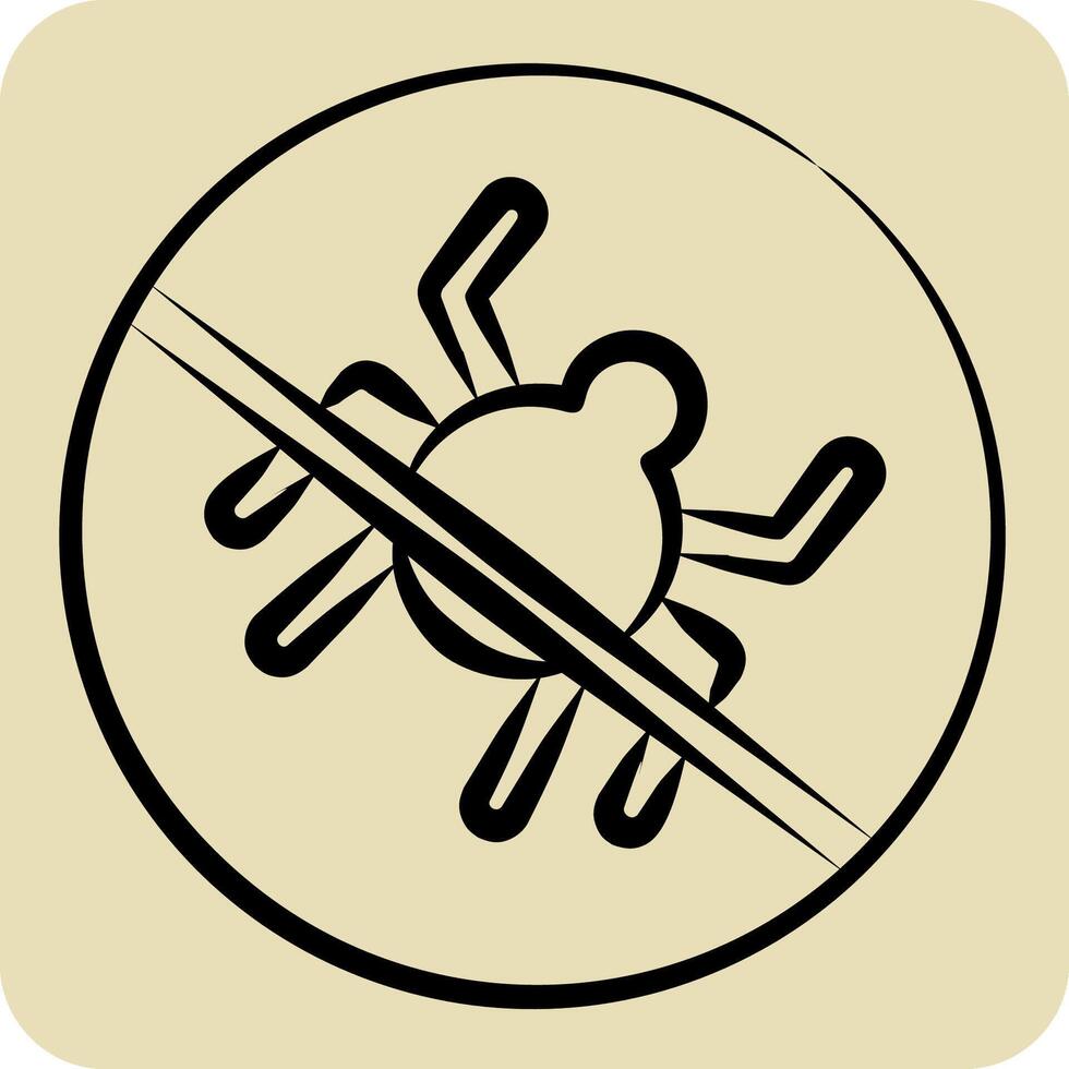 Icon No Bugs. related to Bedding symbol. hand drawn style. design editable vector