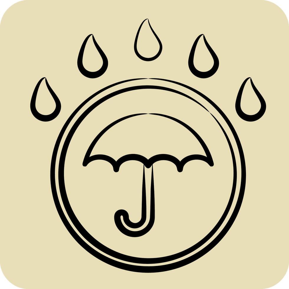 Icon Waterproof. related to Bedding symbol. hand drawn style. design editable vector