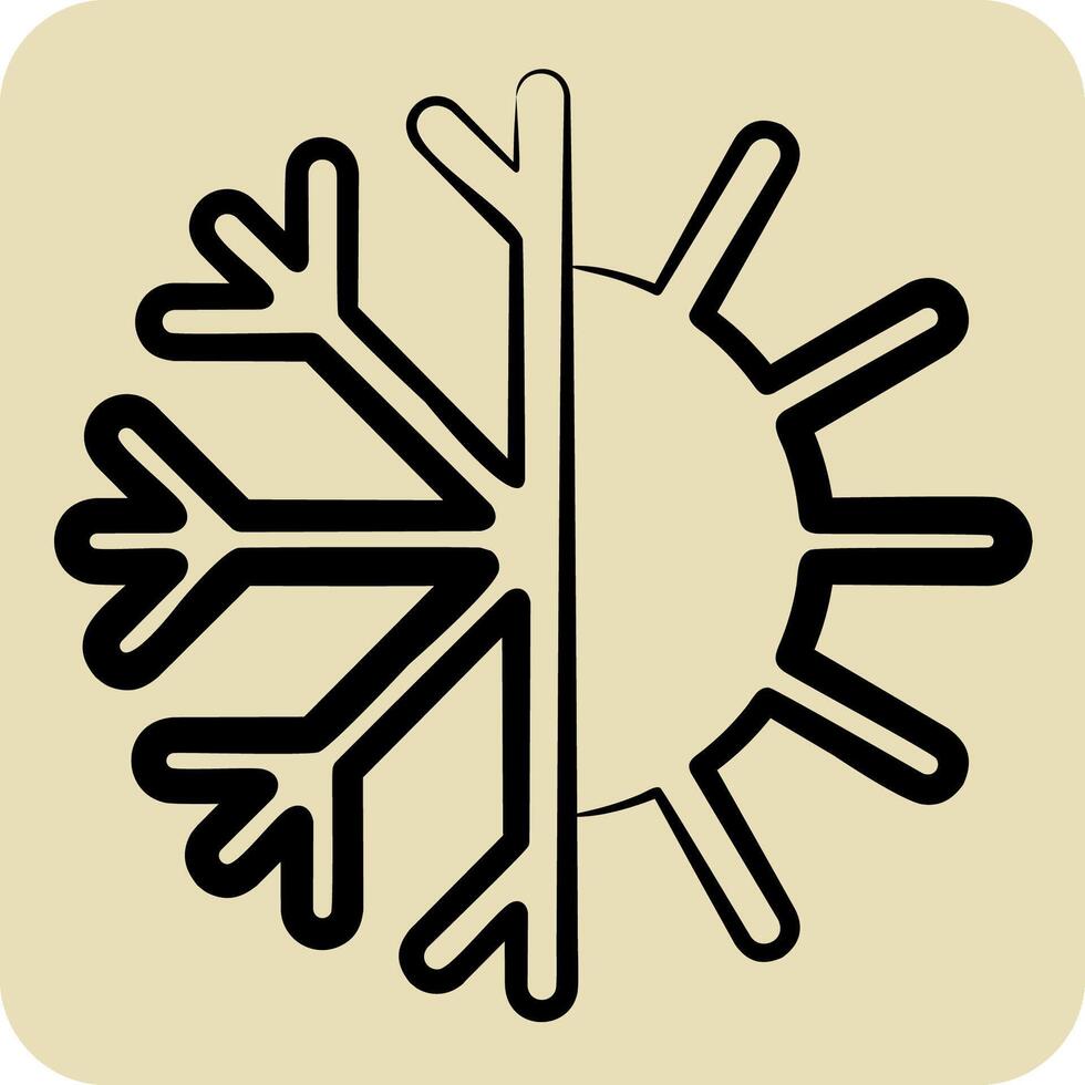 Icon Thermoregulation. related to Bedding symbol. hand drawn style. design editable vector