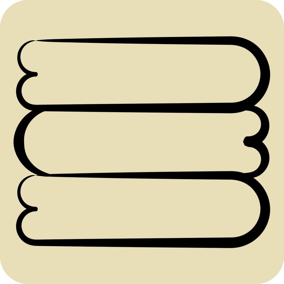 Icon Sheets. related to Bedding symbol. hand drawn style. design editable vector