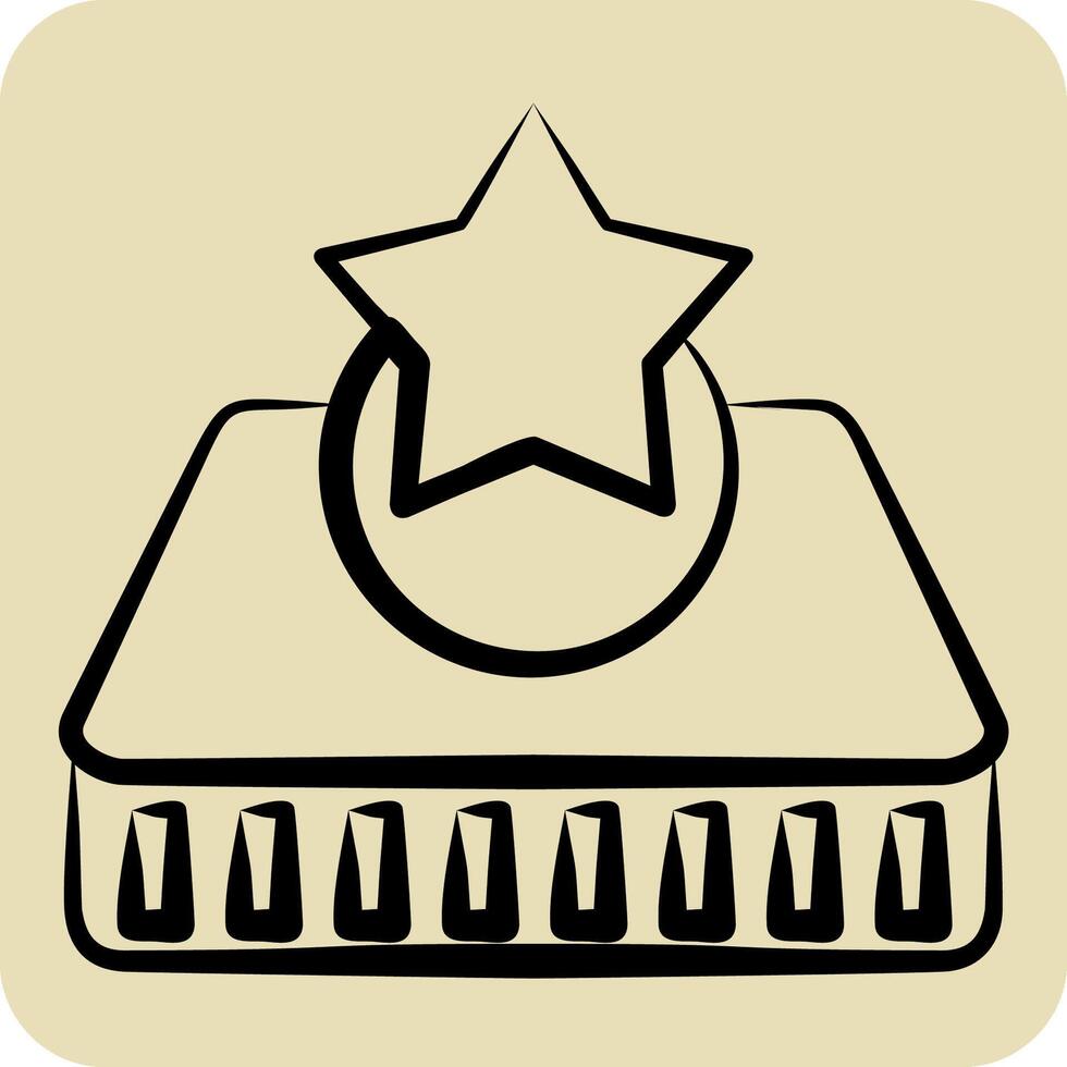 Icon Mattress 2. related to Bedding symbol. hand drawn style. design editable vector