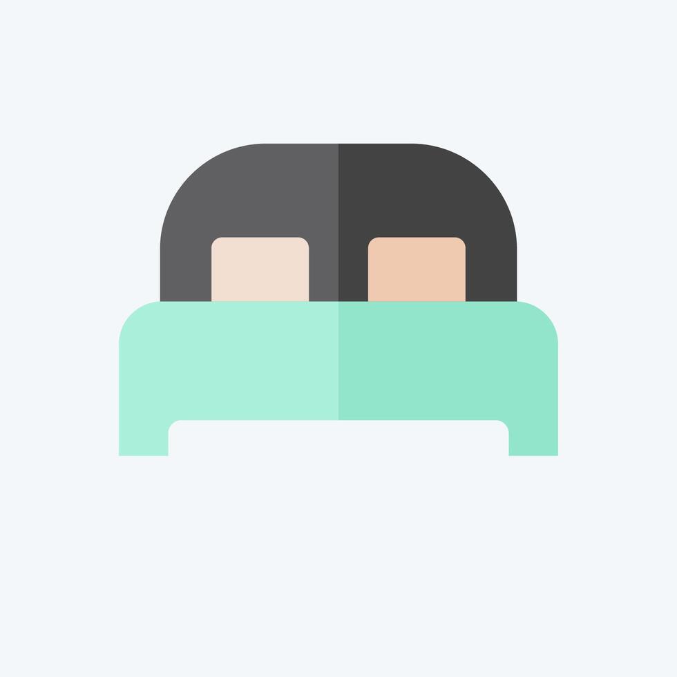 Icon Bed 3. related to Bedding symbol. flat style. design editable vector