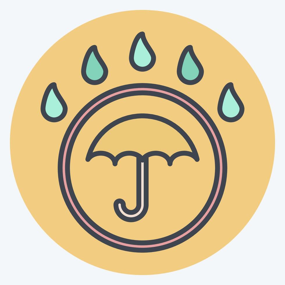 Icon Waterproof. related to Bedding symbol. color mate style. design editable vector